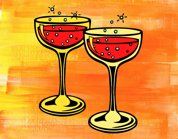 Desenho Taças de champanhe pintado por MelDeAbelh