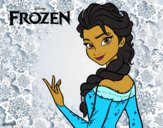 Desenho Elsa de Frozen pintado por MONICANINA