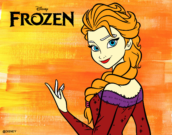 Desenho Elsa de Frozen pintado por Unique