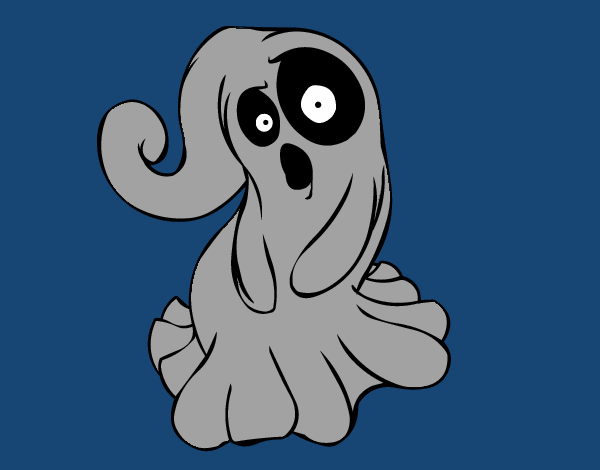 Desenho de Fantasma assustador pintado e colorido por Usuário não