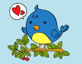 Desenho Pássaro do Twitter pintado por Luisinho