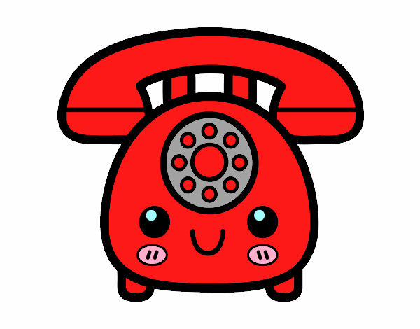 Desenho Telefone retro pintado por Danguinha