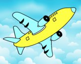 Desenho Avião a voar pintado por JOJEJO