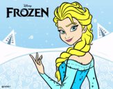 Desenho Elsa de Frozen pintado por Henriquele