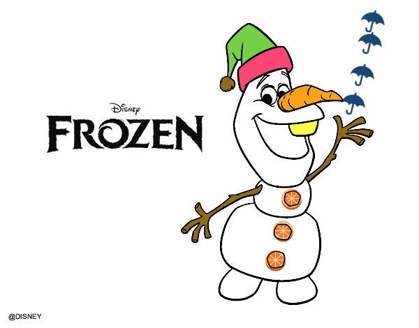 Desenho Frozen Olaf em Natal pintado por fmsbhz