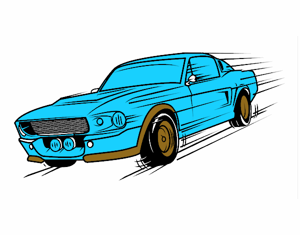 Desenho Mustang retrô pintado por JOJEJO