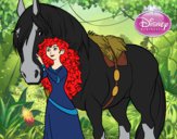 Desenho Brave - Merida e seu cavalo pintado por Pedromrn