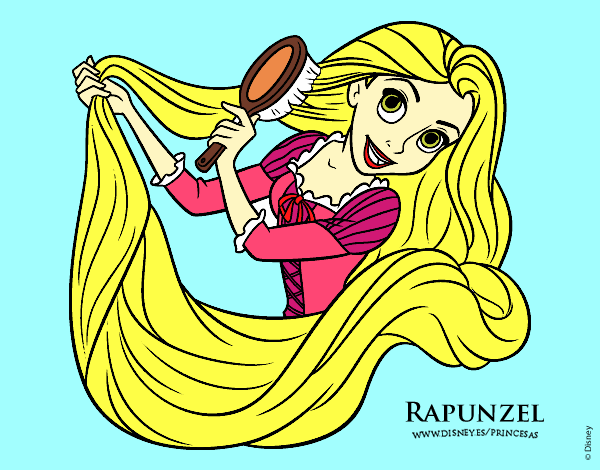 Desenho Entrelaçados - Rapunzel está penteando pintado por marianarib