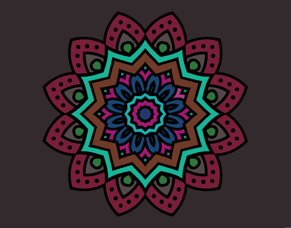 Desenho Mandala flor natural pintado por HCrispilho
