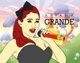Desenho Ariana Grande cantando pintado por AninhaPela