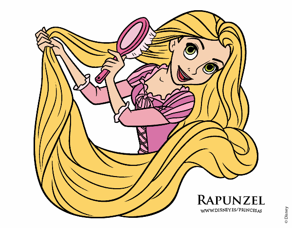 Desenho Entrelaçados - Rapunzel está penteando pintado por tati69