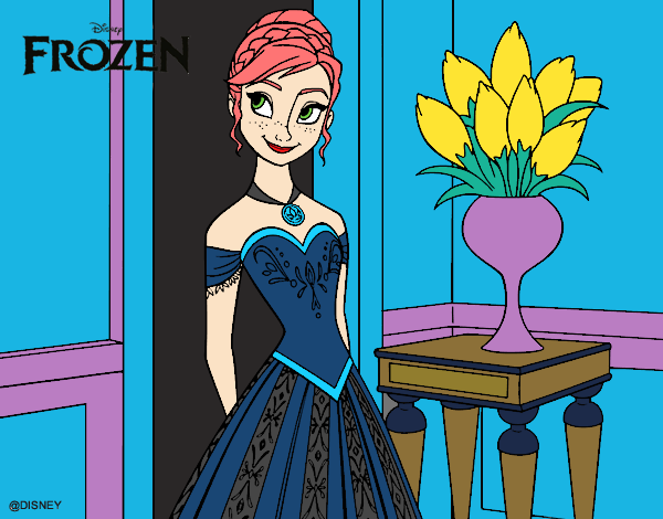 Desenho Frozen Princesa Anna pintado por Danguinha