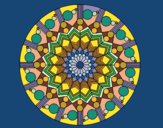 Desenho Mandala flor com círculos pintado por soniamara