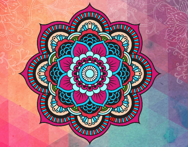 Desenho de Mandala flor oriental para Colorir - Colorir.com