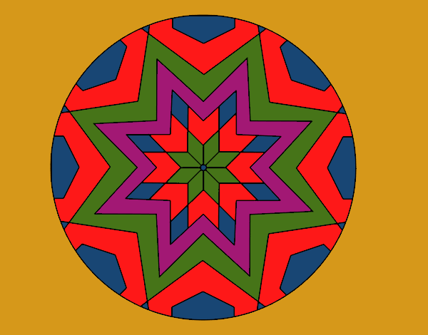 Desenho Mandala mosaico estrela pintado por soniamara