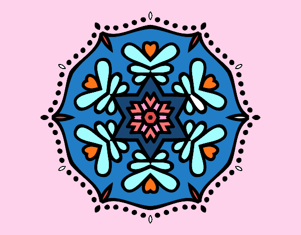 Desenho Mandala simétrica pintado por soniamara
