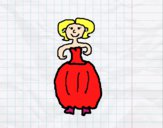 Desenho Mulher com vestido pintado por AninhaPela
