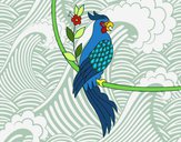 Desenho Tatuagem de papagaio pintado por Juju22