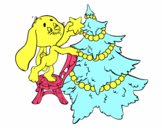 Desenho Coelho que decora a árvore de Natal pintado por lhayzlla