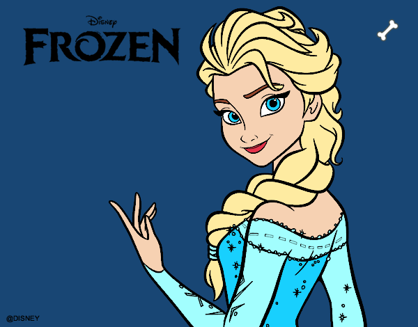 Desenho Elsa de Frozen pintado por eloiza