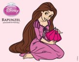 Desenho Entrelaçados - Rapunzel com luzes flutuantes pintado por JOJEJO