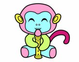 Desenho Macaco flautista pintado por lhayzlla