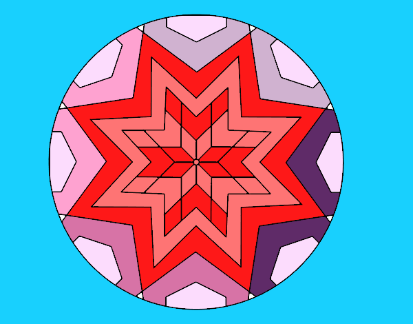 Desenho Mandala mosaico estrela pintado por Biiah