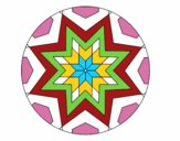 Desenho Mandala mosaico estrela pintado por lelelti