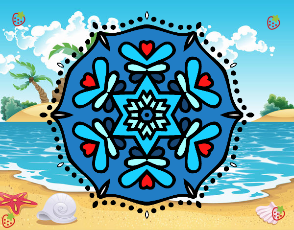Desenho Mandala simétrica pintado por Biiah