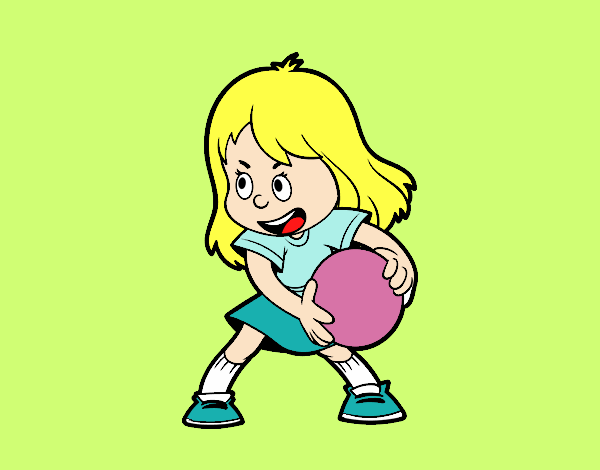 Desenho Menina com uma bola pintado por BetaMarcus