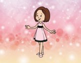 Desenho Menina com vestido de verão pintado por JOJEJO