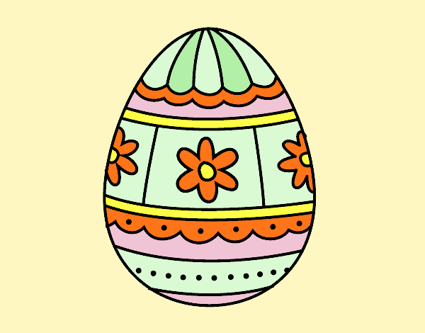 Desenho Ovo de páscoa com decorações pintado por BetaMarcus