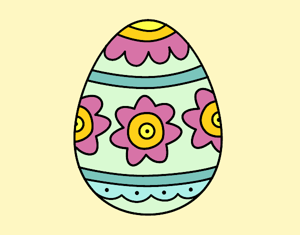 Desenho Ovo de páscoa com flores pintado por BetaMarcus