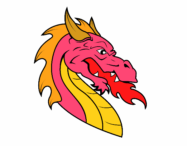 Desenho Cabeça de dragão europeu pintado por nferreira