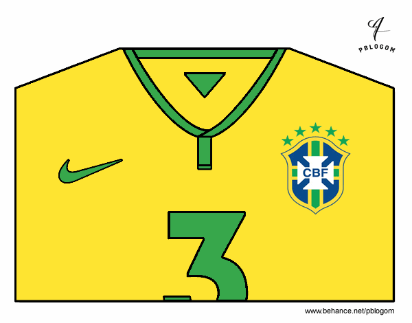 Desenho Camisa da copa do mundo de futebol 2014 do Brasil pintado por dinho