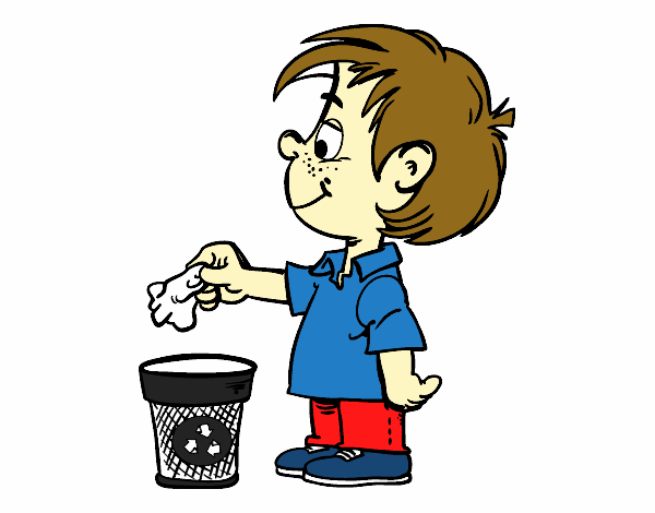 Criança reciclagem papel