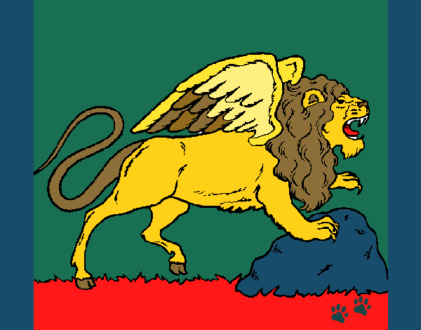 Desenho Leão alado pintado por BrunaMad