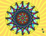Desenho Mandala flor com círculos pintado por BrunaMad