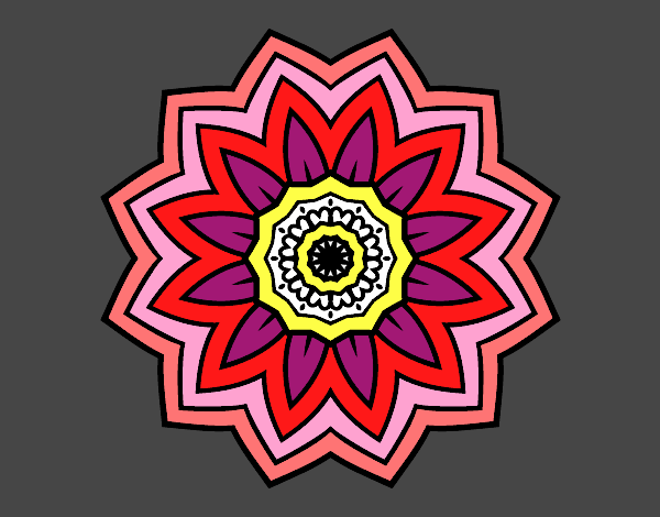 Desenho Mandala flores de girassol pintado por Priss