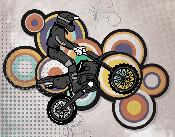 Desenho Moto trial pintado por elvis7
