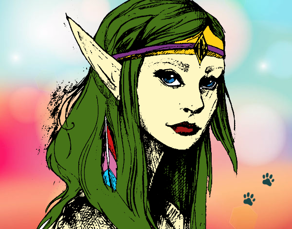 Desenho Princesa elfo pintado por BrunaMad