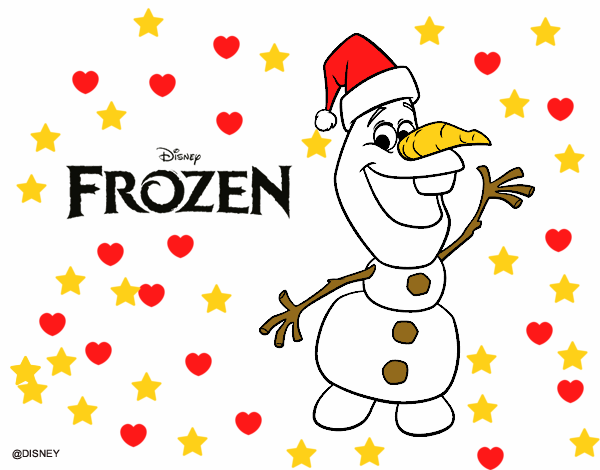 Desenho Frozen Olaf em Natal pintado por elsaantone