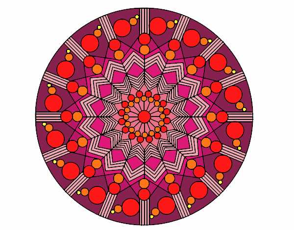 Desenho Mandala flor com círculos pintado por SaraSilva