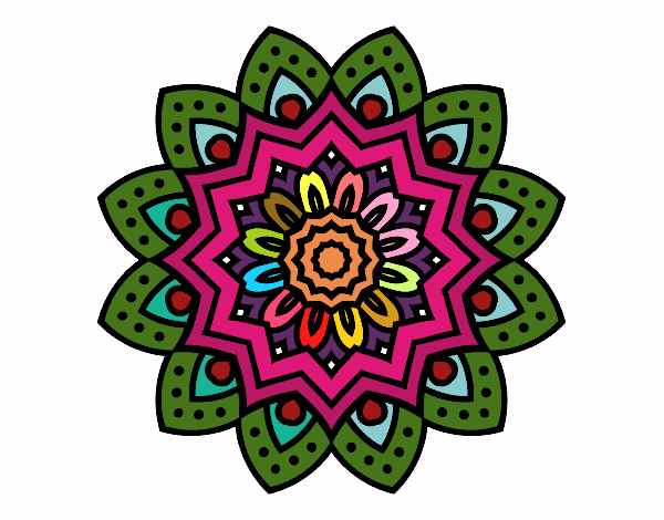 Desenho Mandala flor natural pintado por elsaantone