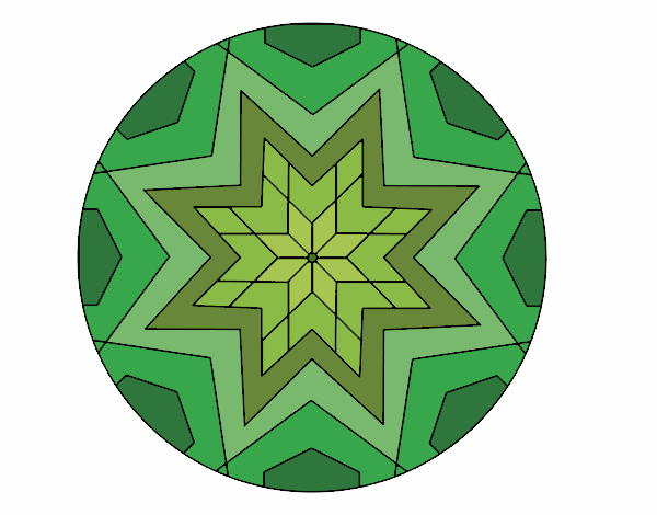 Desenho Mandala mosaico estrela pintado por SaraSilva