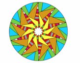 Desenho Mandala sol triangular pintado por iyacfox1