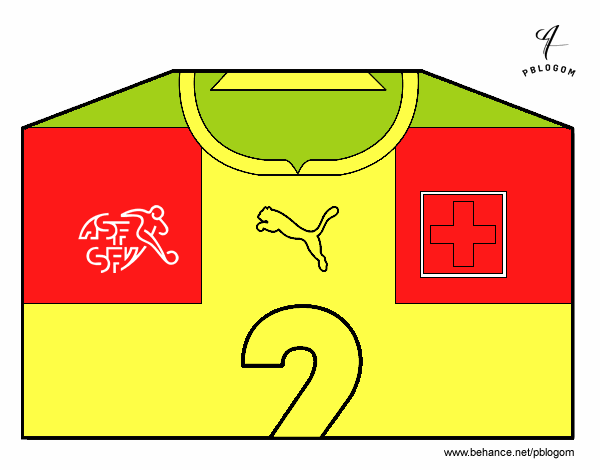 Desenho Camisa da copa do mundo de futebol 2014 da Suíça pintado por CaioHenriq