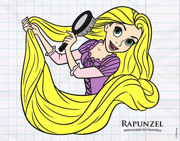 Desenho Entrelaçados - Rapunzel está penteando pintado por brenda5468