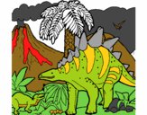 Desenho Família de Tuojiangossauros pintado por vitorcely