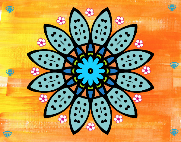 Desenho Mandala flores com pétalas pintado por LuadeLuzz